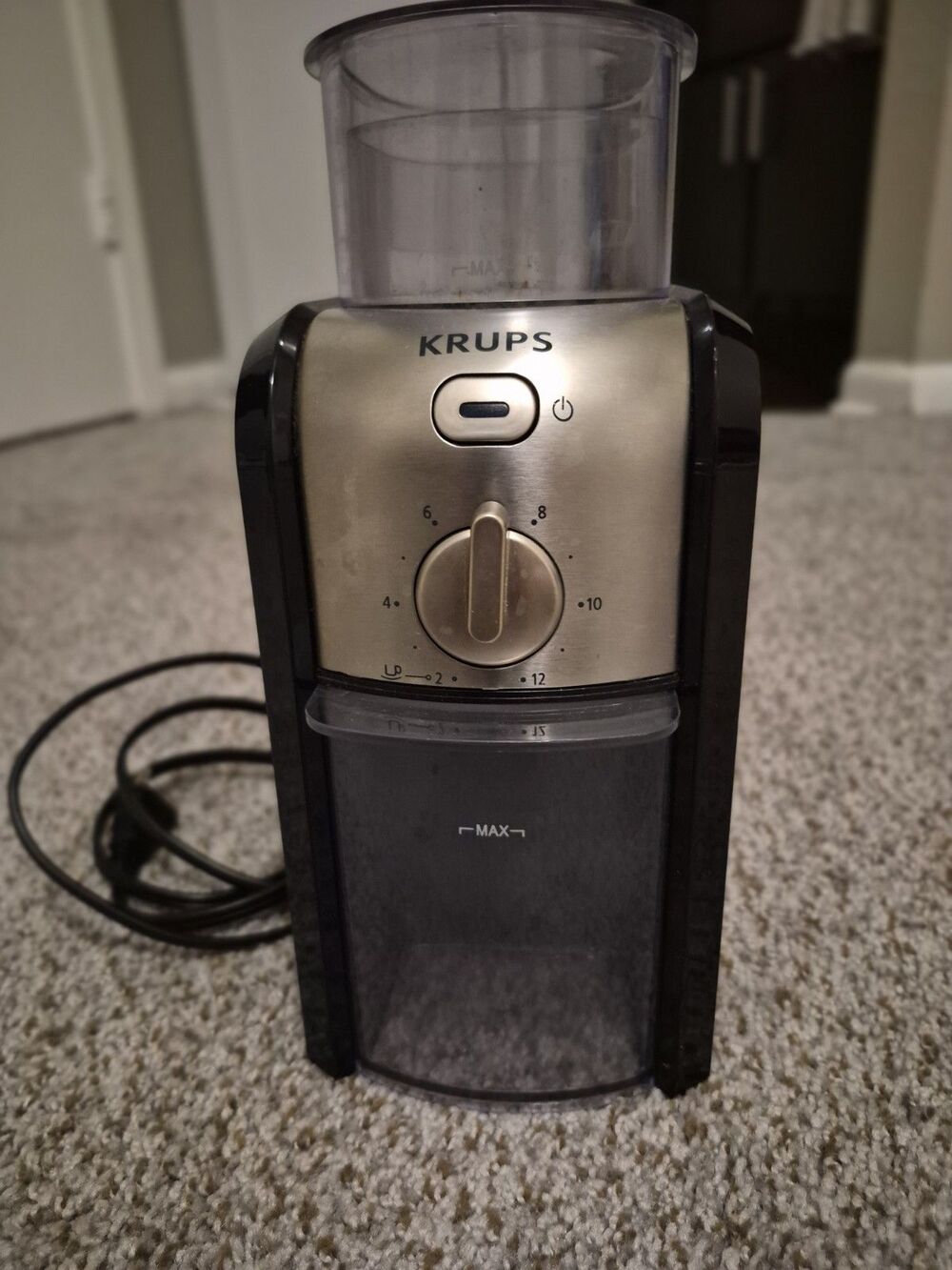 KRUPS Stainless Steel Burr Grinder GVX2 Adjustable Texture & Volume